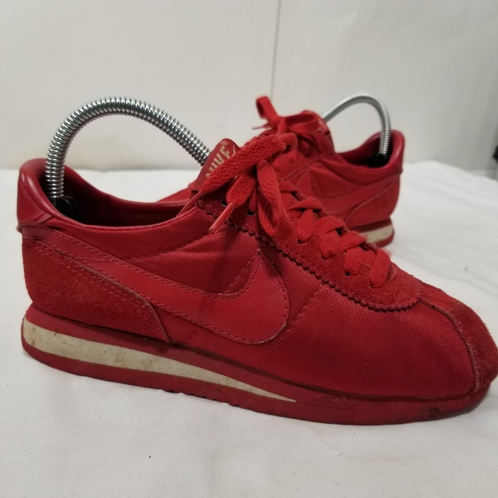 Vintage Nike Cortez Leather RED Suede Size 7.5 Republic Of Korea - Picture 16 of 16